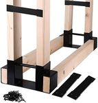 MOFEEZ Outdoor Firewood Log Storage Rack Bracket Kit,Fireplace Wood Storage Holder-Adjustable to Any Length