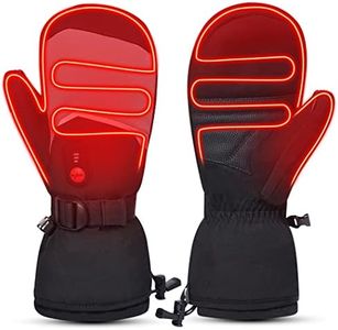 day wolf Heated Mittens Gloves for Men and Women, Rechargeable Heated Gloves with Touchscreen 7.4V 2200mAh Battery Waterproof Ski Gloves for Skiing Snowboarding Camping Hiking