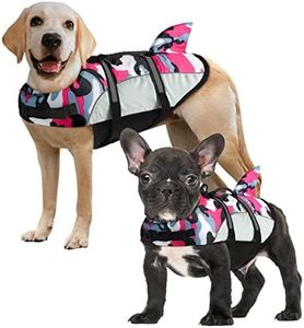 ALAGIRLS Chaleco Salvavidas para Perros con Mango de Rescate, Chaleco Salvavidas para Nadar, navegar, navegar, navegar, ALADLJ001 PinkCamo XXL