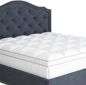 Sleep Mantra - Coprimaterasso per letto California king size, in puro cotone morbido, spessore ottimale, trapuntato, con imbottitura alternativa al piumino (bianco, California king size)