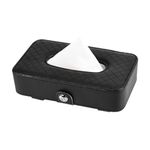 BEANPRECOY Car Tissue Holder for Sun Visors, PU Leather Car Tissue Box with Clips, Durable Car Tissue Box Holder, Compatible with Most Cars (Black)