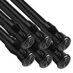 QILERR Tension Rods 28 to 48 Inches-6 Pack Spring Tension Rods,Adjustable Extension Spring Rods Closet Rod Cupboard Bars Tensions Rod for Windows,Kitchen, Bathroom,Cupboard,Wardrobe (Black)