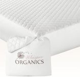 100% Cotton Organic Mattress Protector - Breathable & Cooling Mattress Protector Twin Size - Premium 300GSM Quilted and Noiseless Machine Washable Organic Cotton Mattress Protector (White, Twin)