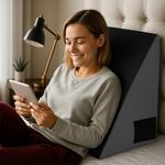 Sleepsia Wedge Cushion | 1 Year Warranty | Orthopedic Wedge Pillows for Bed - Acid Reflux, Pregnancy, Adjustable Bed & Ergonomic Elevation for Sleeping, Reading &Posture Correction Pillow (Grey/Black)