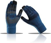 Winter Gloves for Men Anti Slip Warm TouchScreen Glove Anti Slip Warm Lining Knit Mens Gloves for Women (Lake Blue)