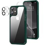 Amizee Compatible with iPhone 11 Case [Military Grade Protection] with Screen Protector and Camera Lens Protector Crystal Clear Back Slim Phone Case for iPhone 11 - Green