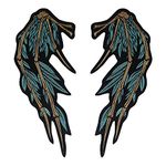 Embroidery Wings Patches Clothes Badge Iron on Punk Biker Fabric Applique Garment Accessories 1 Pair