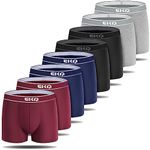 EKQ Mens Boxers Shorts Multipack 10-Pack Soft Bamboo Boxer Briefs Mens Underwear Trunks Breathable Sports Underpants with Moisture Wicking