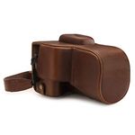 MegaGear MG1608 Ever Ready Leather Camera Case Compatible with Canon EOS 2000D (18-55mm) - Dark Brown