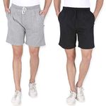 Neo Garments Men's Regular Shorts (Pack of 2) (HP02GB_M_Grey & Black_30, Medium)