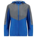 Women's Running Jacket With Hood - Windproof Reflective High Vis & Lightweight - Ideal For Outdoor Sports Size 16 New Blue/Silver