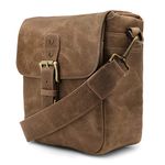 MegaGear Torres Mini MG1702 Genuine Leather Camera Messenger Bag for Mirrorless, Instant and DSLR Cameras - Mink