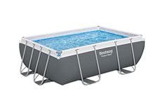 Bestway Power Steel Rectangular Swimming Pool, 3662 Litres, Grey, 2.82 x 1.96 x 84 cm