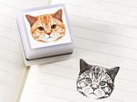 Personalized Pet Stamp, Dog Portrait Custom Stamp, Face Stamp, Custom Pet Face, Gift Idea, Animal Lover, Custom Cat Portrait Ink Stamp (White)