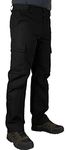 LA Police Gear Men's Urban Ops Tactical Pants, Lightweight Cargo Pants for Men, Water/Stain Resistant Durable RipStop Pants, Black, 38W x 32L