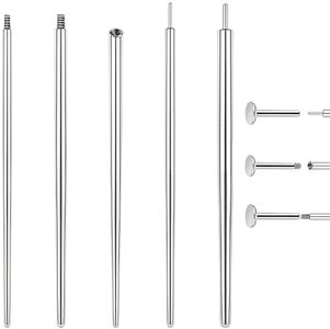 jagosen 16G 18G Piercing Taper Flat Back Earring Applicator Tool Piercing Changing Tool Threadless Piercing Insertion Pin Taper for Body Piercing Stretching Kit for Ear/Nose/Navel/Lip/Eye/brow Piercing Assistant Tool