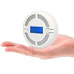 Mini Carbon Monoxide Detector, Battery Powered CO monoxide Alarm with LCD Digital Display for Home and Car Safety, CO Monitor Conforms to EN 50291 Standard