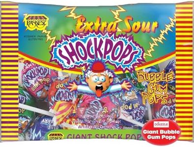 DOUzzle Graduation Treats - Giant Shock Pops, Extra Sour Bubble Gum Pops (Pack of 1) Individually Wrapped, Party Favor, Goodie Bag & Pinata Filler - Gluten Free, Kosher Parve