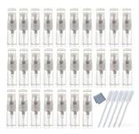 Elfenstall- 50PCS Clear Fine Mist Sample Vial Small 2ML Protable Refill Glass Atomizer Spray Perfume Bottle Hydrating Empty Bottle For Travel Makeup Party Free 5PCS Pipette Dropper (50PCS 2ML)