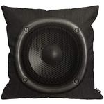 HGOD DESIGNS Speaker Cushion Cover,Music Sound Fashion Cool Young Black Throw Pillow Case Home Decorative for Men/Women Living Room Bedroom Sofa Chair 18X18 Inch Pillowcase 45X45cm