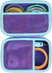 Lebakort Hard Case Compatible with SCRIB3D P1 Advanced / MYNT3D Super Professional Printing / 3Doodler / 3Doodler Flow / PIKA3D PRO 3D Printing Pen (Purple + Teal Case)