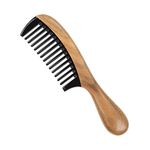 LWBTOSEE Natural Ox Horn Green Sandalwood Fragrant Comb Wooden Handle Combs Hair Care