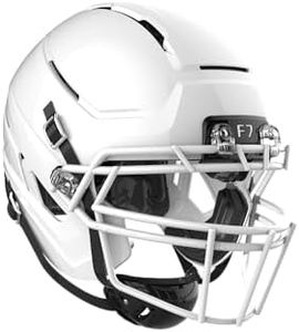 Schutt F7 AiR Varsity Football Helmet, Virginia Tech 5-Star Helmet, Lightweight Football Helmet for High School, Large, Molded Gloss White, F7X ROPO DW Facemask Attached