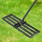 Lawn Leveling Rake Heavy-Duty Levelawn Tool Level Soil or Dirt Ground Surfaces Easily 30"x10"Ground Plate 78" Extra Long Handle for Backyard Garden Golf Course Farm & Pasture.