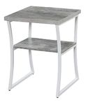 Convenience Concepts X-Calibur End Table, Faux Birch/White Frame,