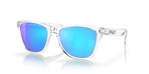 Oakley unisex adult Oo9013 Frogskins Sunglasses, Crystal Clear/Prizm Sapphire, 55 mm US