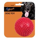 PetVogue 3.5" Spike Squeaker Ball Dog Toy for Small and Medium Dogs, Cleans Teeth and Promotes Good Dental and Gum Health for Your Pet - Red