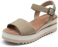 DREAM PAIRS Women's Open Toe Buckle Ankle Strap Espadrille Platform Wedge Sandals,Size 11,Taupe,DWUMPS2504