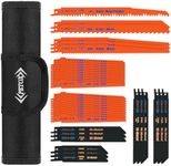 PETOX 40-Piece Reciprocating Saw Blades Set, Metal Wood Plastic cutting Saw Blades with Organizer Pouch, fit DeWalt Bosch Makita Milwaukee Porter-Cable Ryobi Ridgid Black&Decker Skil Craftsman Sawsall