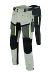 Texpeed Mens Motorcycle Trousers Off White Beige Waterproof Motorbike Biker Pants With CE Protective Armour (EN 1621-1) M