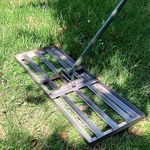 HamRoRung Lawn Leveling Rake 30"x10",14 Lbs, - Upgraded Stainless Steel Rake Base and Metal Thick Pole with Extended Rubber Non-Slip Handle, Leveling Lawn/Sand/Soil for Garden, Stable and Durable