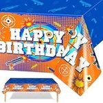 PHOGARY Dart Battle Tablecloths, 3 Pcs Plastic Dart War Table Cloth Shooting Target Party Table Cover, Disposable Toy Gun Tablecloths, Gunfight Game Theme Birthday Party Decorations for Boy