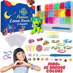 Loomartic 5000+ Colorful Rubber Loom Bands Premium Quality Loom Bands kit in 20 Unique Colors with Beads and Art Supplies for Friendship Bracelet Making kit in Craft Storage Box