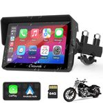 2024 Carpuride W502 Motorcycle Carplay and Android Auto IP67 Waterproof Portable Car Stereo, 5" IPS Touch Screen with Dual Bluetooth, Navigation/Siri for Motorbike