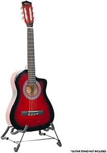 Karrera Childrens Acoustic Cutaway Wooden Guitar Ideal Kids Gift 1/2 Size Red