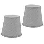 Lurrose 2pcs Lamp Shade Barrel Fabric Lampshade for Table Lamp Floor Light Wall Lamp Chandelier Droplight Lamp Bell Clip on Bulb Grey 5. 8X5. 8X5. 5 Inch