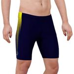 ZIUM Men's Half Tight Shorts (M, Navy_Lemon_101)