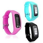 3 Pcs Pedometer for Walking Silicone Fitness Tracker Watch Waterproof Pedometer Watch Walking Running Pedometer Calorie Burning for Women Men Kids Parents