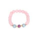 Healing Crystal Bracelet,Natural Gemstone Agate Jade Pearl Bracelet,Healing Chakra,Round Beads Energy Crystal,Relief Stress,Alleviate anxiety,Good luck,Wealth,Love,Beauty (Rose Quartz+Amethyst)