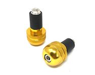 Motorcycle Handlebar Knurled Bar End Weights Plugs Caps Anti Vibration for 22mm 7/8 Inch Hollow Handlebars (Gold) x2