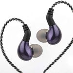 BLON BL03 in Ear Earphone,10mm Carbon Diaphragm Dynamic Drive in Ear Earphone, Metal Shell Bass HiFi DJ in Ear Monitor with 2pin Detachable Cable with Mic Earphone (with Mic, Purple)