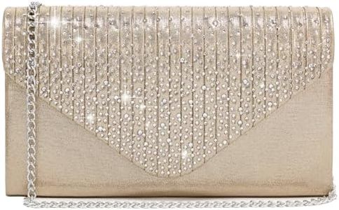 Dasein Ladies Frosted Satin Evening Clutch Purse Bag Crossbody Handbags Party Prom Wedding Envelope