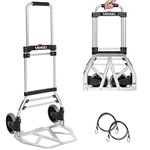 Vergo Industrial Folding Hand Truck - 275 lb. Capacity Dolly Cart - No Assembly Required Hand Cart, Lightweight, Collapsible & Compact, Telescoping Handle Extends to 42.5 Inches
