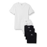 Amazon Essentials Men's V-Neck Undershirt, Breathable, Cotton, Pack of 6, Black/White, L