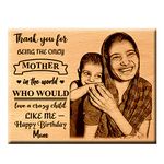 Giftanna "Happy Birthday Customized Gift Engraved Wooden Photo Frame | For Mom, Dad, Wife, Husband, Girlfriend, Friends - (9X7 Inches, Brown), Tabletop Rectangular