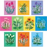 10 PCS Motivational Posters, Thick Inspirational Growth Mindset Posters Erasable Positive Classroom Decors Waterproof with PET Film for Students, Bedroom, Office, School & Classroom (10” x 8”)